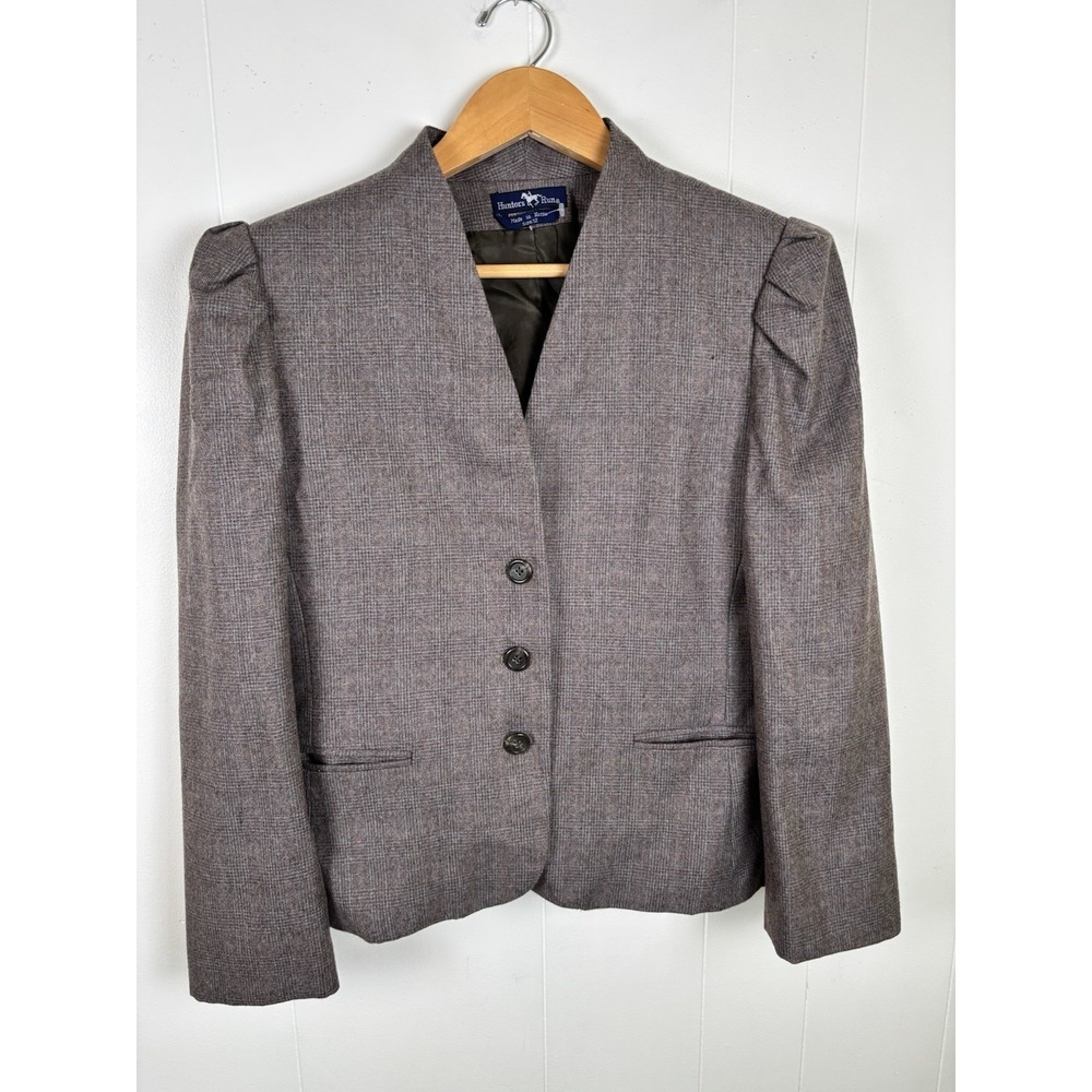 VTG Hunters Run‎ Brown 100% Wool Equestrian Jacket Sz 12 (runs Small) Balmoral